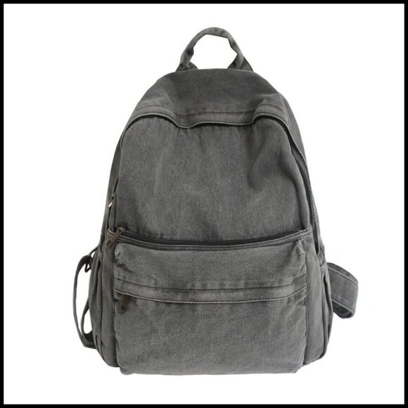 Vintage Denim Backpack Lightweight Travel Daypack Adjustable Straps Y2K Style main image 4